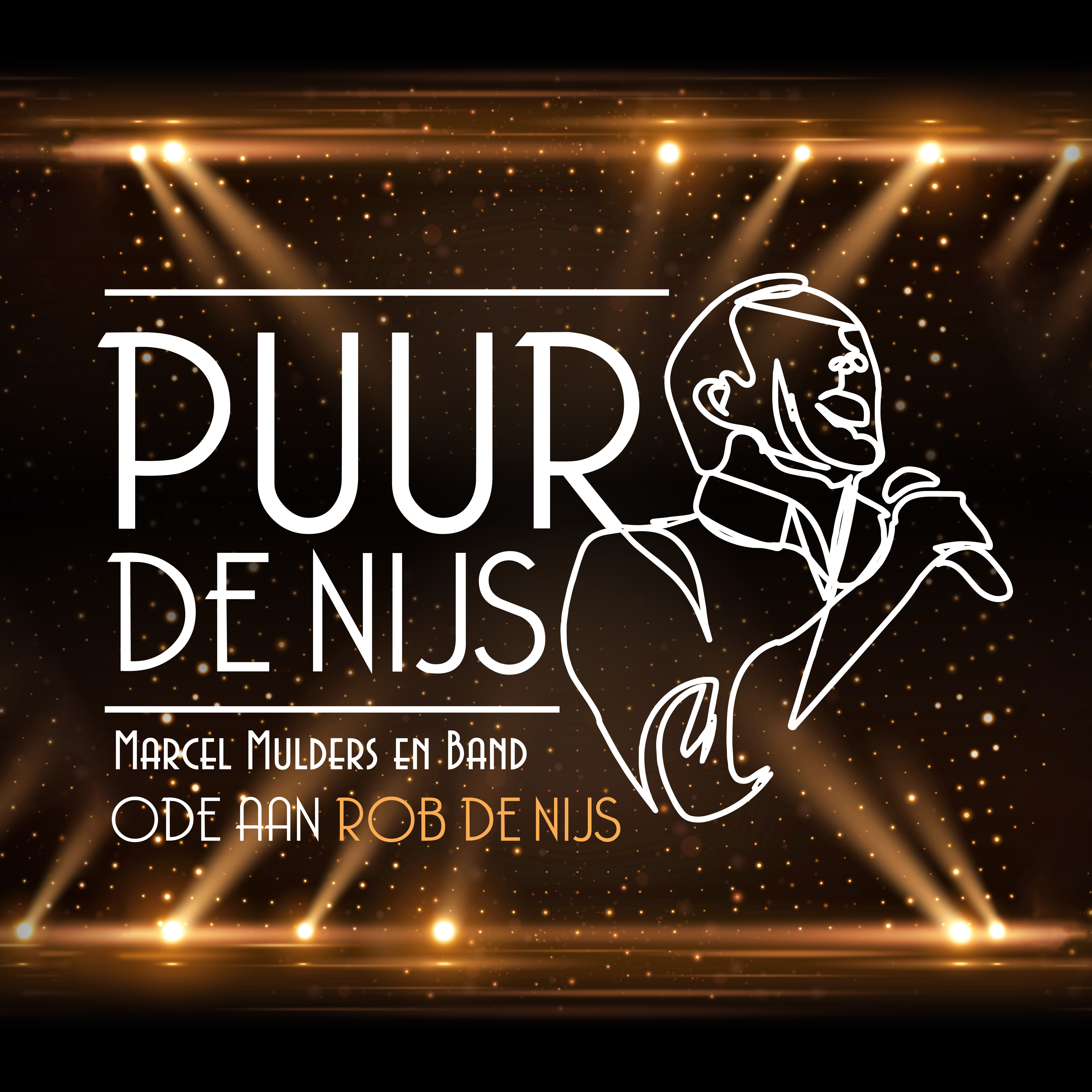 Poster met tekst Puur de Nijs - Marecl Mulders en band - Ode aan Rob de Nijs