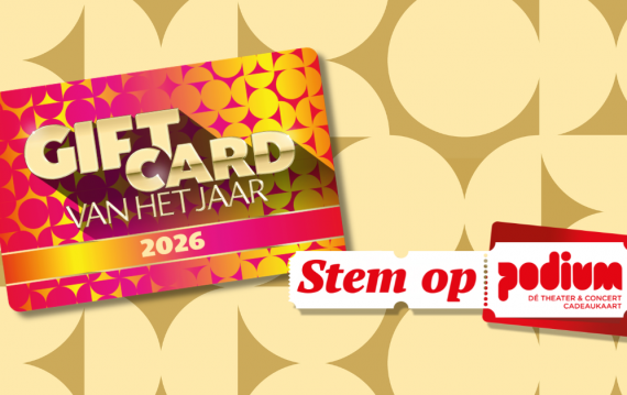 Afbeelding: Stem op Podium Cadeaukaart bij de Giftcard van het Jaar verkiezing 2026